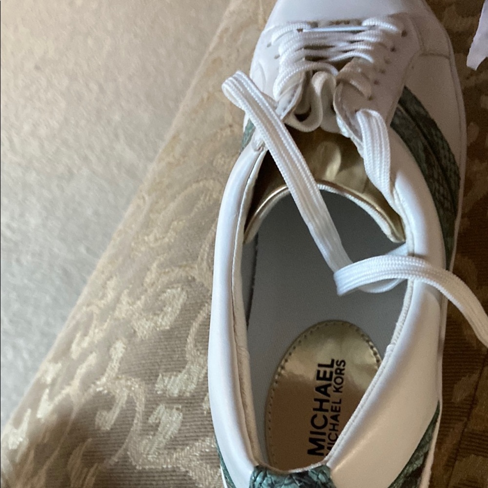 Michael Kors White and Green Sneakers with Stylish Design - Picture 5 of 6